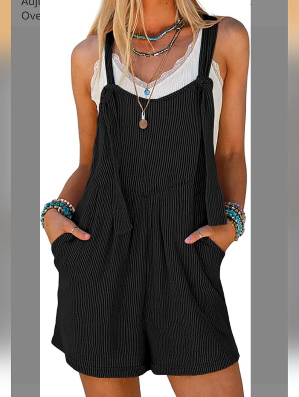 NWOT Women’s Black Lightweight Tie-Strap Jumpsuit